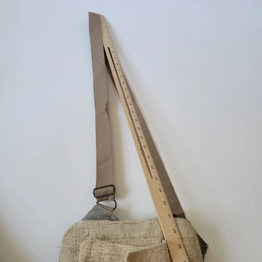 Rising International Woven Hemp Crossbosy Slingbag Earthy Granola Hippie Nature